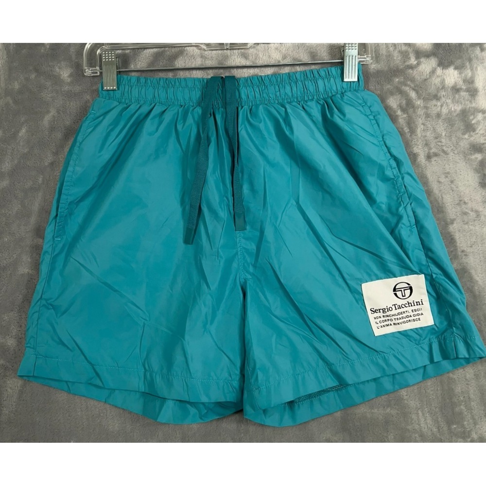 Sergio Tacchini Verenna Tennis Sport Shorts Mens XS Pagoda Blue Mesh Lined